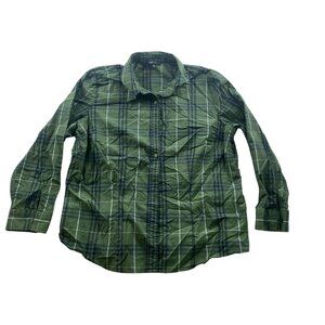 Chadwicks Of Boston Womens Boyfriend Shirt Size 18W Green Plaid Butto Up Casual
